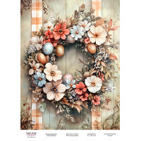 Декупажная карта Пасхальный венок-10 №000950, 21см x 29,7см