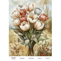 Декупажна картка Весняні квіти-10 №000959, 21×29,7 см  