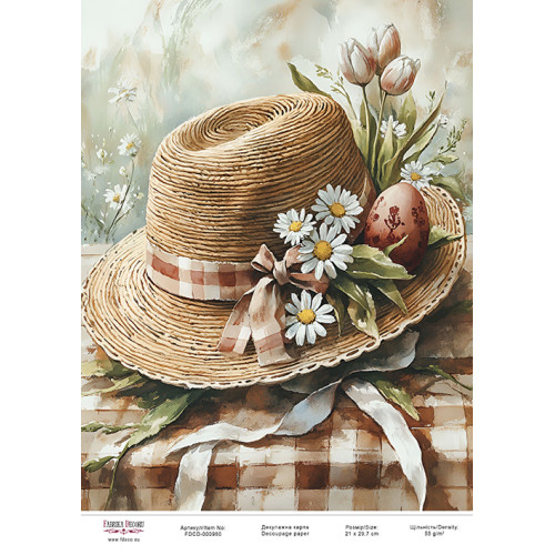 Декупажная карта Весенние цветы-16 №000980, 21см x 29,7см