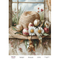 Декупажная карта Весенние цветы-17 №000981, 21см x 29,7см