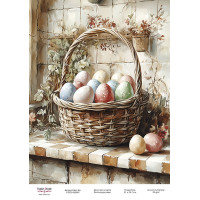 Декупажная карта Пасхальные яйца-17 №000987, 21см x 29,7см