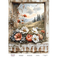 Декупажна картка Весняні квіти-20 №000993, 21×29,7 см  