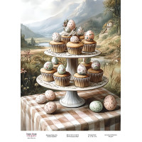 Декупажна картка Святковий кекс-09 №000994, 21 см × 29,7 см  
