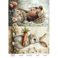 Декупажна картка Пасхальний вінок-04 №000940, 21 см × 29,7 см  