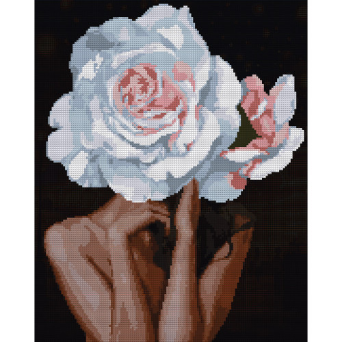 Алмазная мозаика SANTI Девушка роза 40х50 см на подрамнике