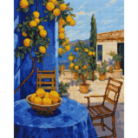 Алмазная мозаика SANTI Лимонний дворик 40×50 см на підрамнику  