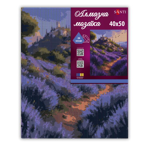 Алмазная мозаика SANTI Лаванда Прованса 40х50 см на подрамнике Алмазная мозаика SANTI Лаванда Прованса 40х50 см на подрамнике