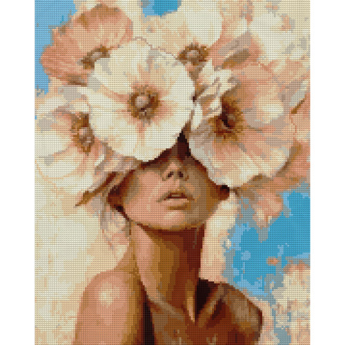 Алмазная мозаика SANTI Девушка и нежный цветок 40х50 см на подрамнике