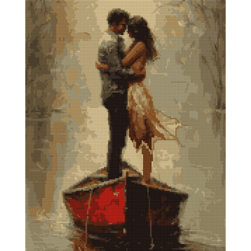 Алмазная мозаика SANTI Двое в лодке 40х50 см на подрамнике