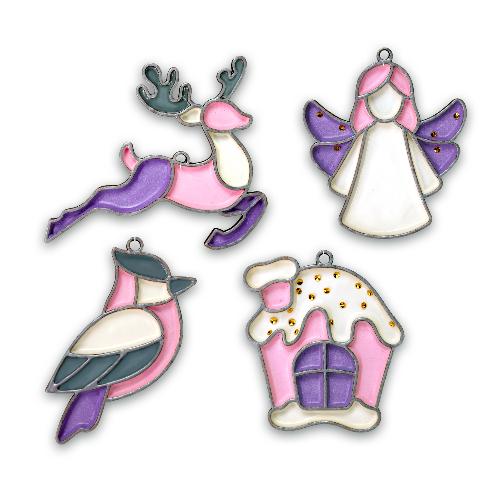 Набір для вітражного розпису по номерам Арт Вітраж Зефірне Різдво  