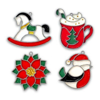 Набор для витражной росписи по номерам Арт Витраж Яркое Рождество