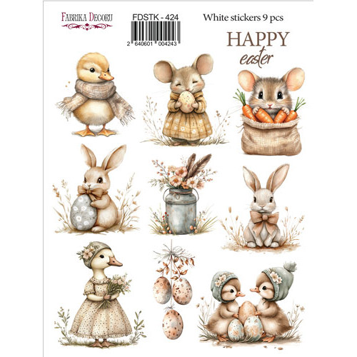 Набір наклейок (стікерів) 9 шт, Happy Easter!, №424  
