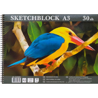 Альбом для рисования Ofort A3 Тропический Полёт 30 листов, 120 г/м