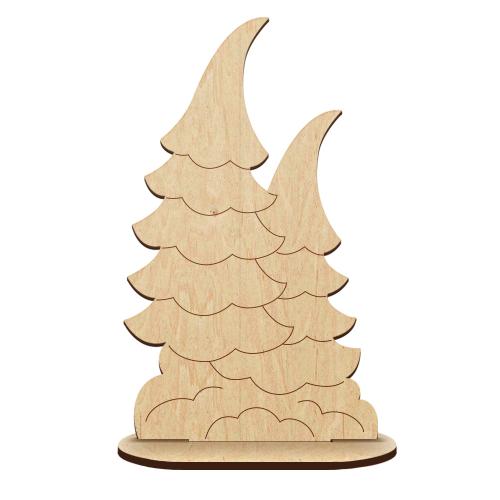 Деревянная заготовка для декорирования Елочки №550 на подставке