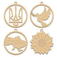 Набор фигурок для декорирования Патриотическая тематика №549, 4 шт