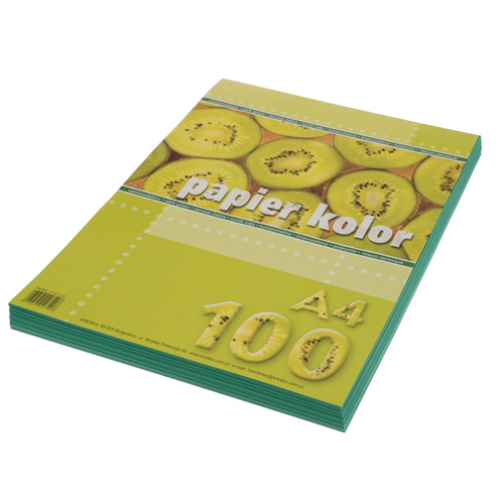 Цветная бумага Темно-зеленая А4, 80 г/м², 100 листов Kreska