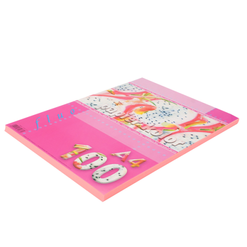 Кольоровий папір Рожевий флуоресцентний А4, 100 аркушів Kreska