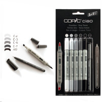 Набор маркеров Copic Ciao - Серые Тона (5шт. + лайнер 0.3)