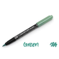 Маркер-кисть Металлик зеленый Зеленый, Fudebiyori Metallic Zig Kuretake
