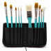 Набір художніх пензлів 10 шт в універсальному пеналі-підставці, щетина + синтетика