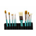 Набір художніх пензлів 10 шт в універсальному пеналі-підставці, щетина + синтетика