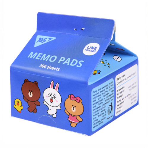 Бумага для записей YES Tetra Pak Line Friends, 300 листов