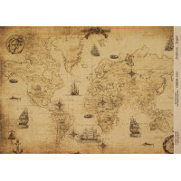 Декупажна карта на крафт-папері 21x29,7см, Travels, №00101