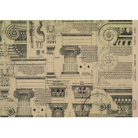 Декупажная карта на крафт бумаге 21x29,7см, Architecture, №00108