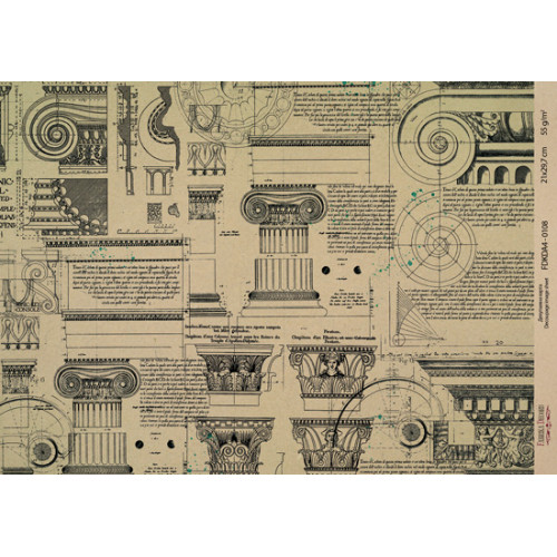 Декупажна карта на крафт-папері 21x29,7см, Architecture, №00108