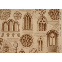 Декупажна карта на крафт-папері 21x29,7см, Architecture, №00109
