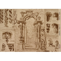 Декупажна карта на крафт-папері 21x29,7см, Architecture, №00115