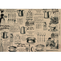 Декупажная карта на крафт бумаге 21x29,7см, Pages from the past, №00119