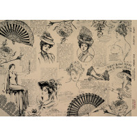 Декупажна карта на крафт-папері 21x29,7см, Pages from the past, №00124