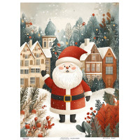 Декупажна карта Дед Мороз в городе, №0867, 29,7x42см