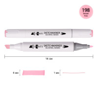 Маркер спиртовой Нежно-розовый 198, SANTI Professional