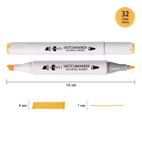 Маркер спиртовий Темно-жовтий 32 SANTI Professional