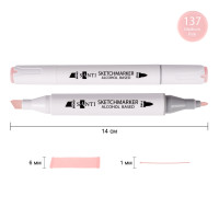 Маркер спиртовой Прозрачный розовый 137, SANTI Professional