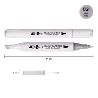 Маркер спиртовой Холодный серый 1 CG1, SANTI Professional