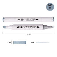 Маркер спиртовий Сине-сірий 3 BG3 SANTI Professional