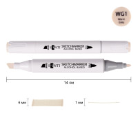 Маркер спиртовий Теплий сірий 1 WG1 SANTI Professional