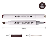 Маркер спиртовой Каштановый коричневый 98, SANTI Professional