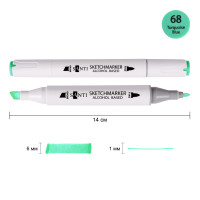 Маркер спиртовий Бірюзовий 68 SANTI Professional