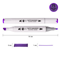 Маркер спиртовой Темно-фиолетовый 75, SANTI Professional