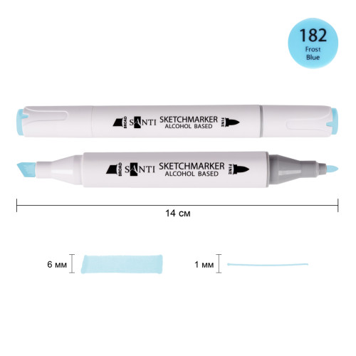 Маркер спиртовий Морозний синій 182 SANTI Professional