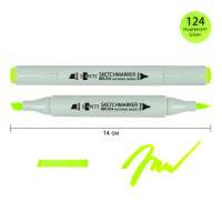 Маркер спиртовой Флуоресцентный зеленый 124, SANTI Brush