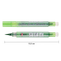 Маркер-кисть акварельный глиттерный Травянисто-зеленый 10, SANTI Glitter Brush