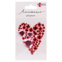 Аплікація Santi зі страз самоклеючих Серце червоне  