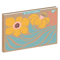 Альбом для малювання YES А4, 30 аркушів, склейка, крафт Flowers (беліла)  