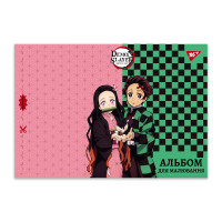 Альбом для рисования YES А4 20 листов, скоба с перфорацией Demon Slayer Anime