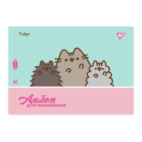 Альбом для малювання YES А4, 12 аркушів, скоба з перфорацією Pusheen  